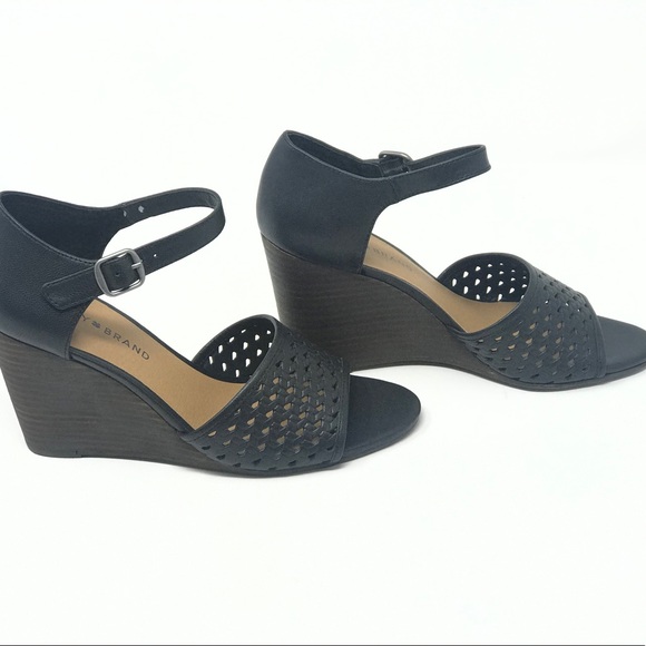 🆕 Lucky Brand Rabekka Open Toe Wedge Sandals Sz.8 - Picture 6 of 7